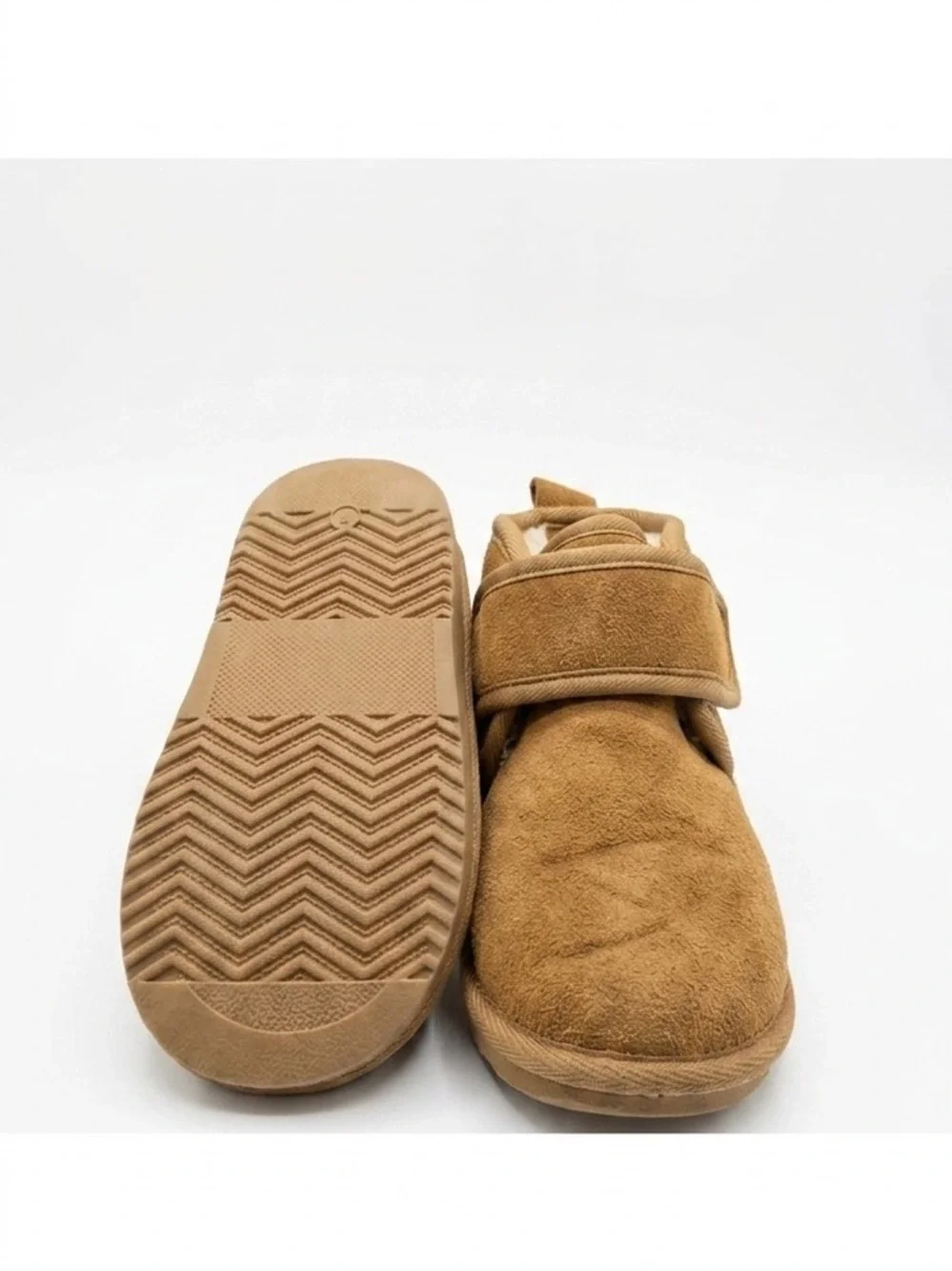 Yellow Earth Kids Tan Suede Shearling Ankle Boots Adjustable Strap Tan Chesnut